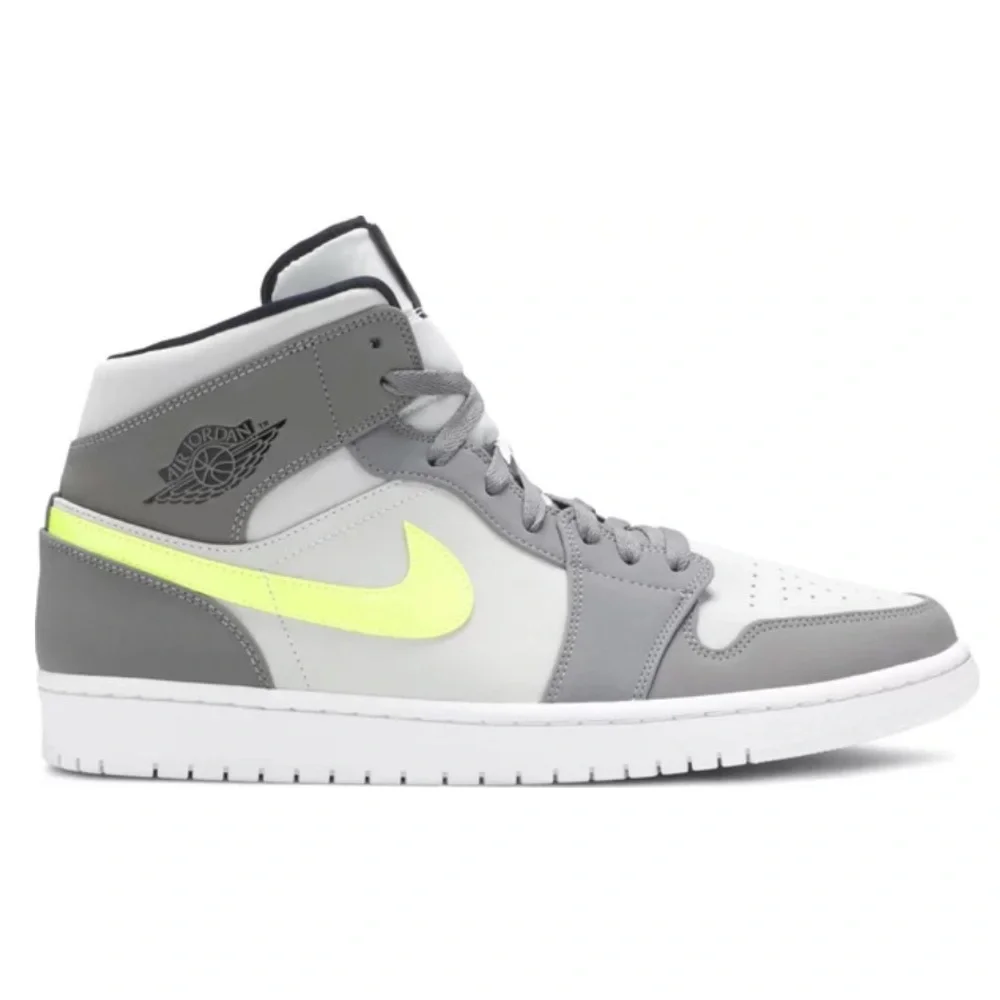NIKE Air Jordan 1 Mid 'Gunsmoke Volt' - Picture 2 of 12